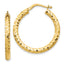 Tube Hoop Earrings in 14K Yellow Gold, 27mm Diamond-Cut - Sophia Jewelers