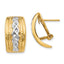 14k Polished & Rhodium Omega Back Post Earrings