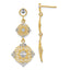 Filigree Dangle Earrings in 14K Yellow Gold, 15mm Diamond-Cut - Sophia Jewelers