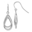 Teardrop Shepherd Hook Dangle Earrings in 14K White Gold, Textured - Sophia Jewelers
