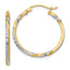 Twisted Hoop Earrings in 14K Yellow Gold, 29mm Satin & Diamond-Cut - Sophia Jewelers