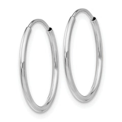 14k White Gold Polished Endless Tube Hoop Earrings