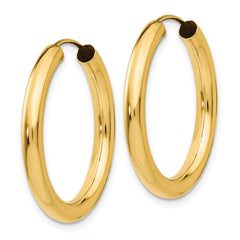 14k Polished Endless Tube Hoop Earrings