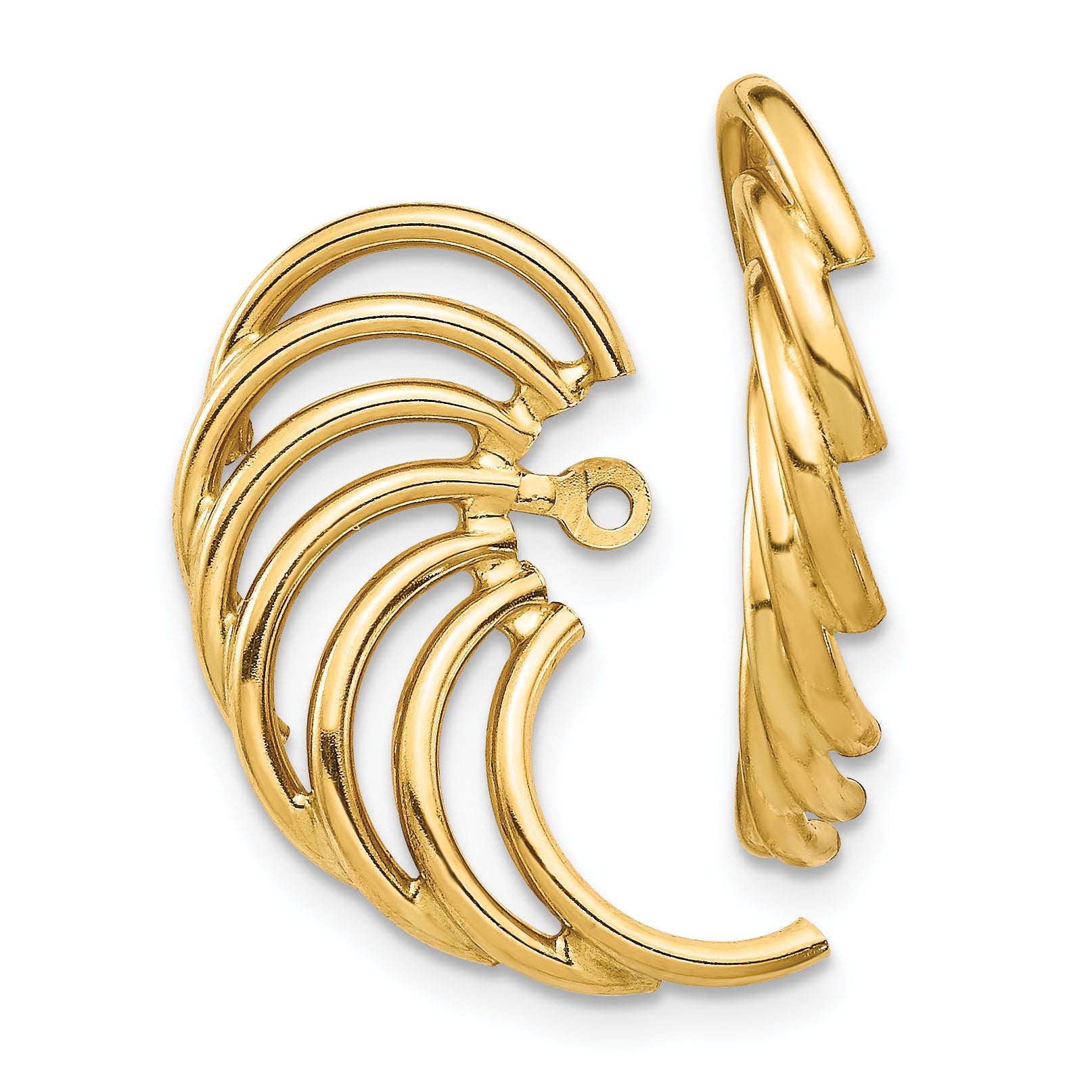 14k Polished Swirl Shaped Earring Jackets