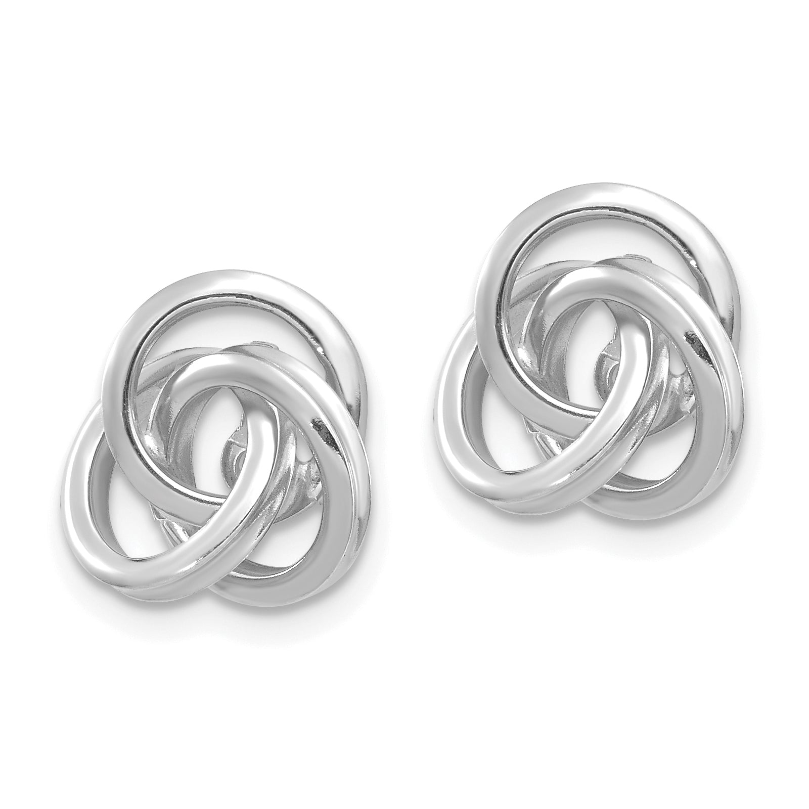 14K White Gold Polished Love Knot Earring Jackets