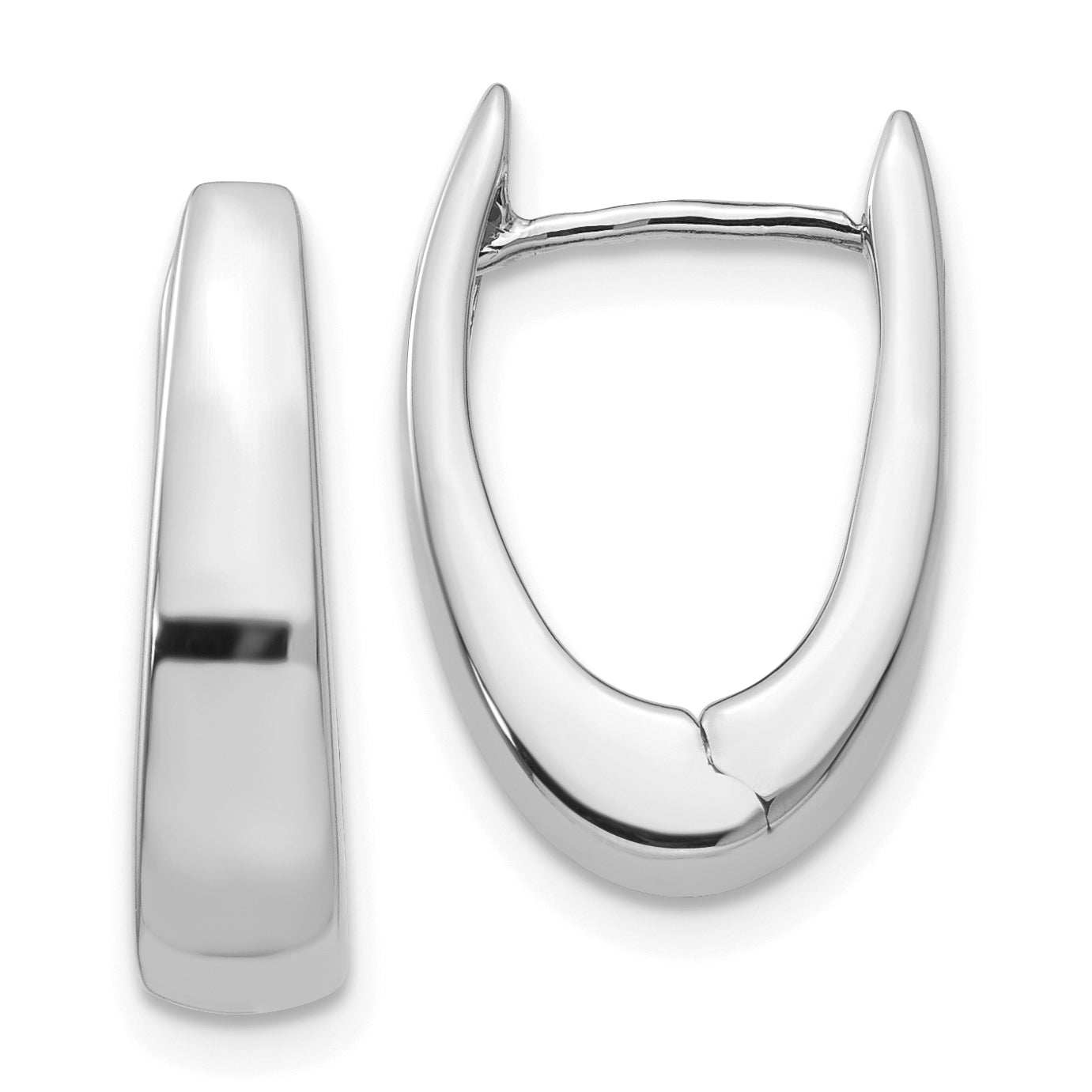 14k White Gold Hinged Hoop Earrings