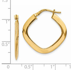 14K Tapered Square Hoop Earrings