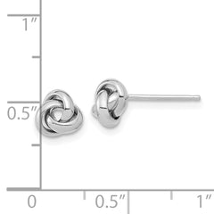 14k White Gold Polished Knot Post Earrings