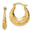 14k Textured Stamped Hoop Earrings