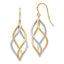 14K Two-Tone Twisted Polished Dangle Shepherd Hook Earrings