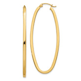 14k 2mm Large Oval Hoop Earrings