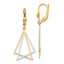 14k Two-tone Leverback Drop Earrings