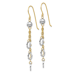 14k Two-tone Circle Dangle Earrings