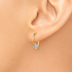 14K & Rhodium Dolphin Hoop Earrings