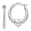 Heart Hoop Earrings in 14K White Gold