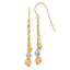14K Tri-color With Diamond-cut Beads Dangle Earrings