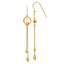 14K Gold Diamond Cut Dangle Shepherd Hook Earrings