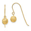 14K 6mm Diamond Cut Bead Dangle Earrings