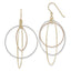 14K Tri-color Diamond Cut Graduated Circles Shepherd Hook Earrings