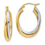 14K Two-tone Polished Double Oval Hoop Earrings
