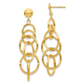 14K Circle Drop Post Earrings