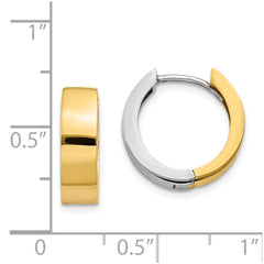 14K Two-tone Hinged Hoop Earrings