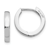 14K White Gold Round Hinged Hoop Earrings
