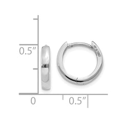 14K White Gold Hinged Hoop Earrings