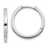 14K White Gold Hinged Hoop Earrings