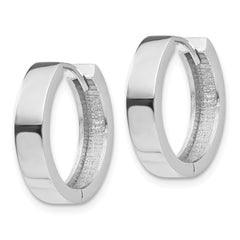 14K White Gold Round Hinged Earrings