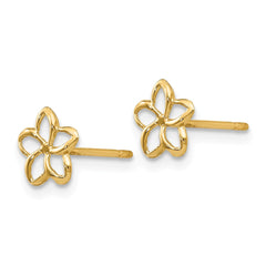 14K Plumeria Post Earrings