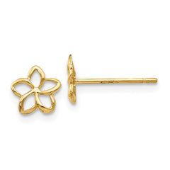 14K Plumeria Post Earrings