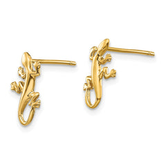 14K Polished Gecko Post Earrings