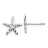 14K White Gold Starfish Post Earrings