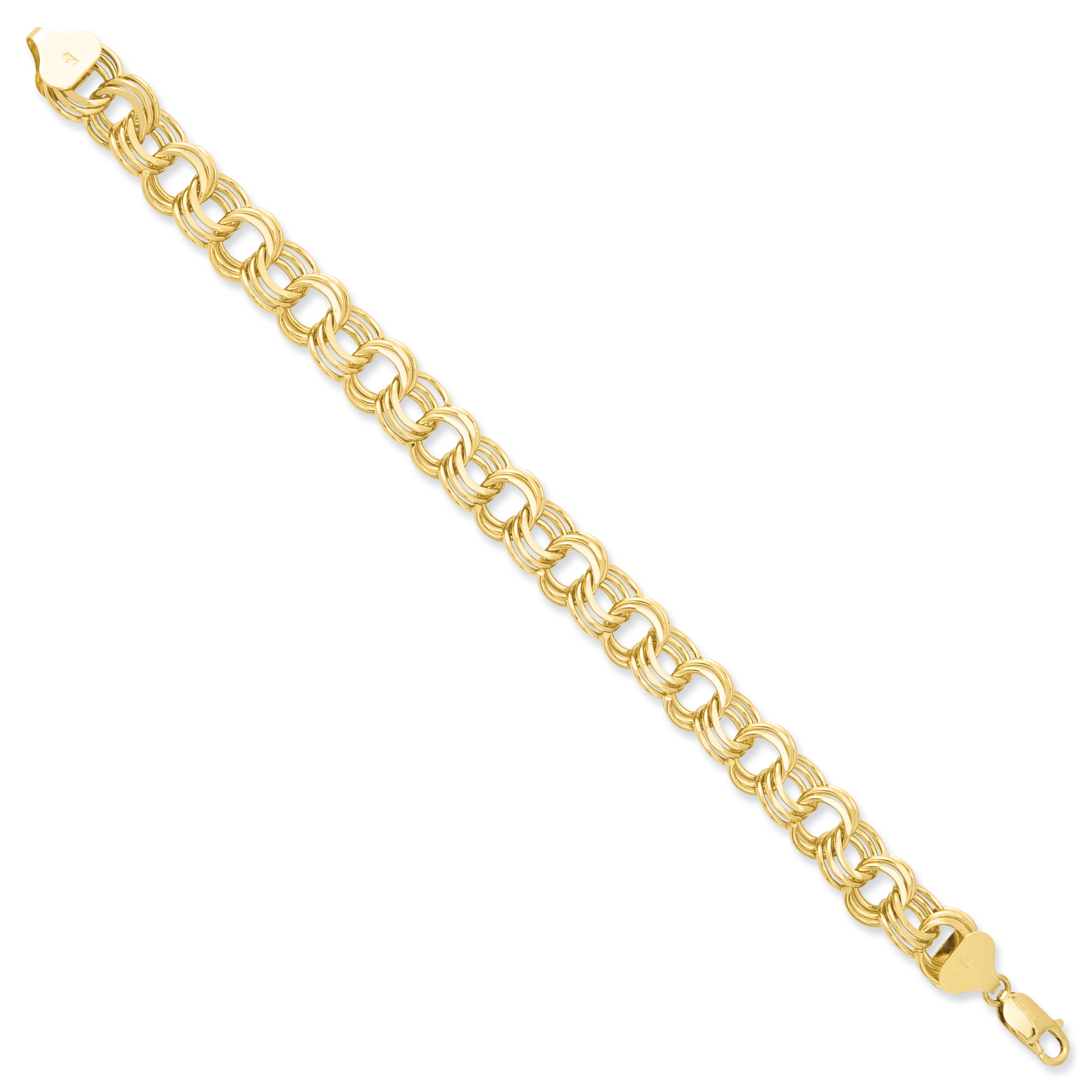 14k Triple Link Charm Bracelet