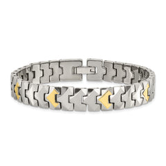 Tungsten w/10k Polished Chevron Style 8.25in Bracelet