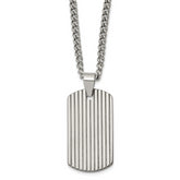 Chisel Tungsten Polished Dog Tag 22 inch Necklace