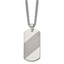 Chisel Tungsten Textured and Polished Dog Tag 24 inch Necklace