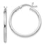 Sterling Silver Rhodium-plated Polished Hinged Hoop Earrings