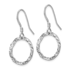 Leslie's Sterling Silver Textured Shepherd Hook Dangle Earrings