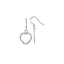 Sterling Silver Rhod-pltd Textured Heart Shepherd Hook Dangle Ear