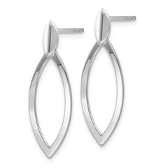 Sterling Silver Rhodium-plated Polished Post Dangle Earrings
