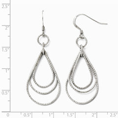 Leslie's Sterling Silver Textured Shepherd Hook Dangle Earrings