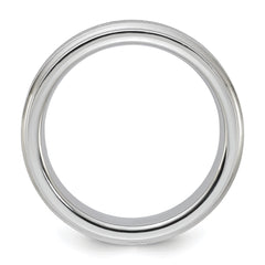 Vitalium Grain Finish Center Ridged Edge Flat 6mm Band