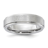 Vitalium Grain Finish Center Ridged Edge Flat 6mm Band