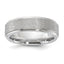 Vitalium Grain Finish Center 7mm Ridged Edge Flat Band - Sophia Jewelers