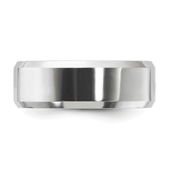 Vitalium Polished 8mm Beveled Edge Band