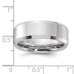 Vitalium Polished 8mm Beveled Edge Band