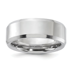 Vitalium Polished 8mm Beveled Edge Band