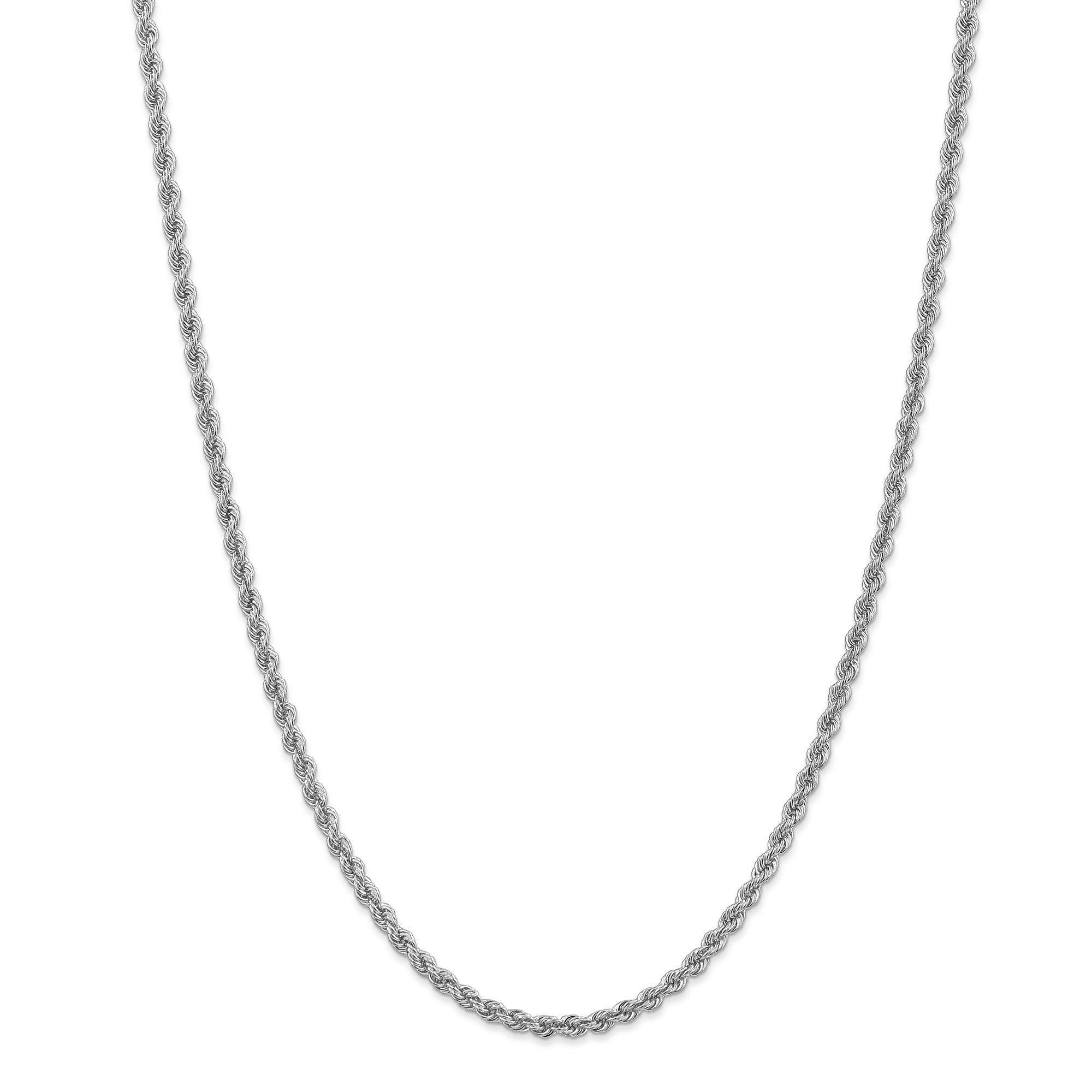 14K WG 3.25mm Regular Rope Chain